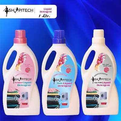 SHOPITECH Multipack Of 3 Liquid Detergent, Suitable for top load detergent and fr