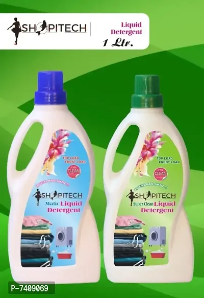 SHOPITECH Pack Of 2 Multipack Liquid Detergent, Suitable for top load detergent and fr-thumb0