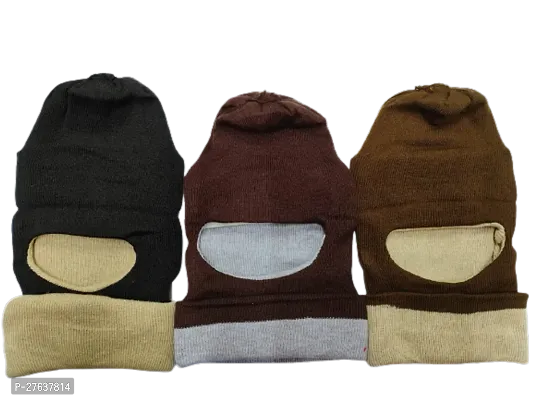 Stylish Monkey Cap Reversable Pack Of 3-thumb0