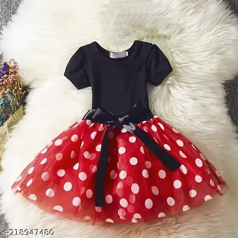 RED POLKA PARTYWEAR DRESS