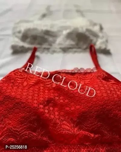 Stylish Red Cotton Solid Bras For Women Pack Of 1