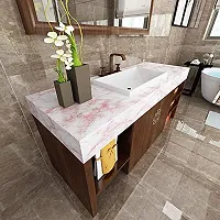 Pink Kitchen cabinets Marble Wallpaper Oil Proof Waterproof Floor Tiles Stickers Waterproof Wall Paper for Home and Kitchen Deco-thumb2