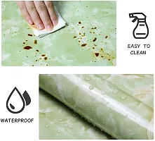 Green DIY Vinyl Cleanable Self-Adhesive Waterproof Wallpaper Contact Paper Countertops Removable Peel and Stick Wallpaper Back Splashes for Kitchens(60*200CM)-thumb3