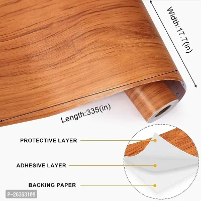 DIY Wall Paper/Wall Sticker Self Adhesive Wooden Wallpaper for Walls Living Room Bed Room Decoration(60*200cm)-thumb4