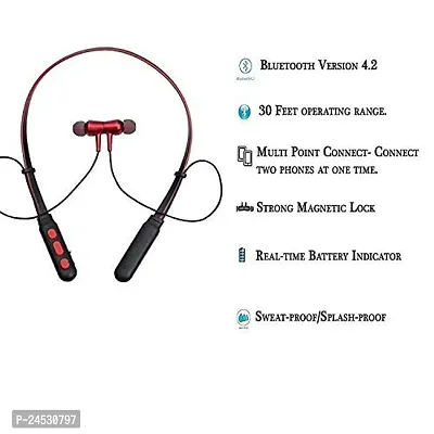 B11/ Wireless Bluetooth Neckband with Fast Charging | 12 Meter Bluetooth v5.0 Connectivity | Inbuilt Mic for Calling | IPX4 Water Resistant(/multicolour)-thumb2