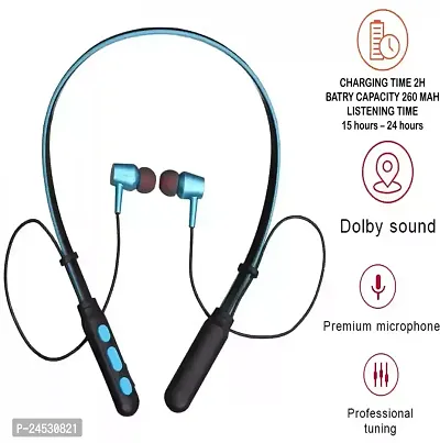 B11 Wireless Bluetooth Neckband with Fast Charging | 10 Meter Bluetooth v5.0 Connectivity | Inbuilt Mic for Calling /assorted-thumb2