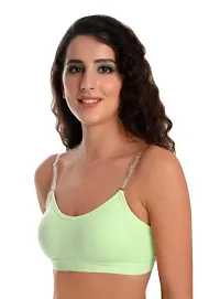 Stylish Green Hosiery Solid Bras For Women Pack Of 3-thumb1