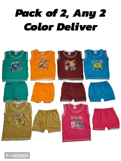 Kids cotton sleeveless t-shirt and short set of 02-thumb0
