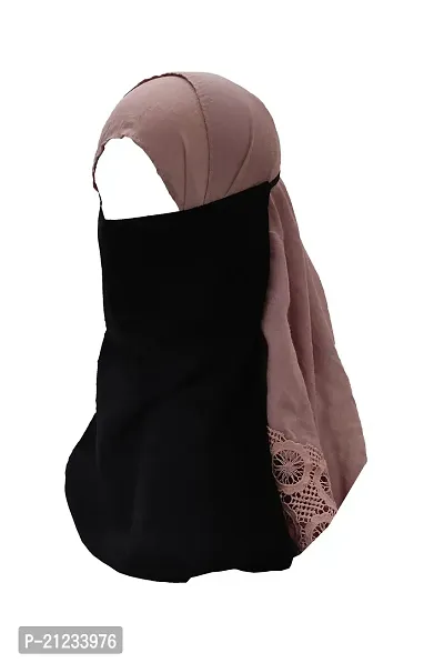 Niqab - BL (Nose Piece) - One Layer Half Niqab with Elastic Support