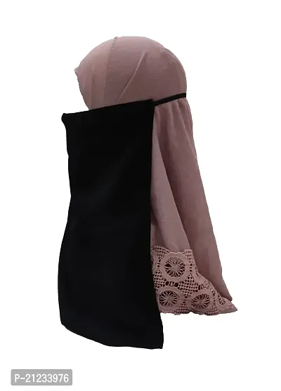 Niqab - BL (Nose Piece) - One Layer Half Niqab with Elastic Support-thumb2