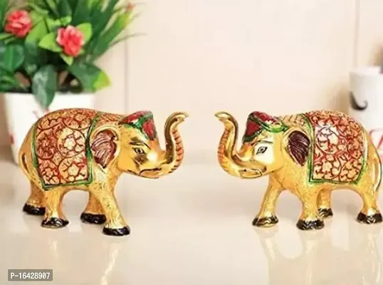 MULTICOLOUR ELEPHANT SET OF TWO PEACE-thumb0