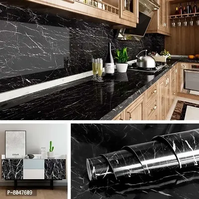 high gloss blacl and white marble  wallpaper-thumb2