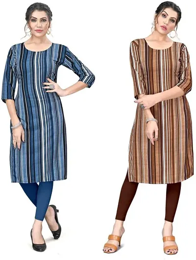 Stylish Crepe Kurta For Women Pack Of 2