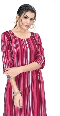 Stylish A-Line Multicoloured Printed Crepe Kurta-thumb4