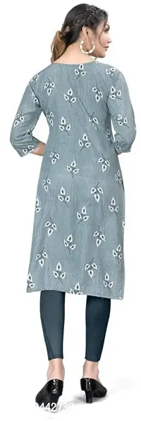 Stylish A-Line Printed Crepe Kurta Pack Of 4-thumb2