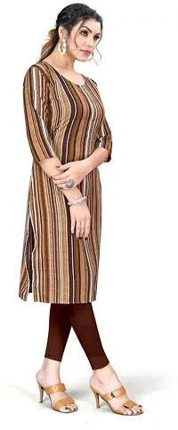 Stylish A-Line Multicoloured Printed Crepe Kurta-thumb3