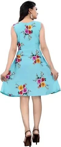 Stylish Multicoloured Crepe Floral Printed Fit And Flare Dress For Women Pack Of 2-thumb1