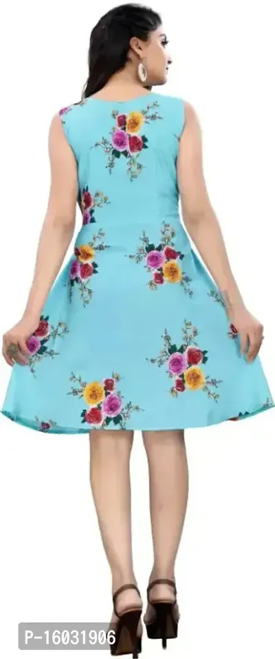 Stylish Multicoloured Crepe Floral Printed Fit And Flare Dress For Women Pack Of 2-thumb2