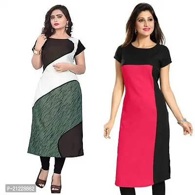 Stylish Fancy Designer Crepe Kurta For Women Pack Of 2