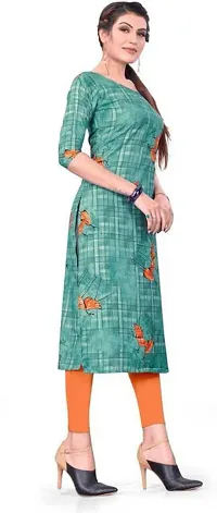 Stylish A-Line Multicoloured Printed Crepe Kurta Pack Of 3-thumb4