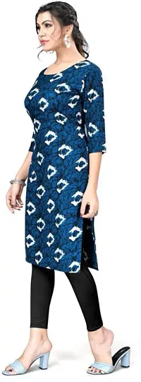 Stylish A-Line Multicoloured Printed Crepe Kurta-thumb3