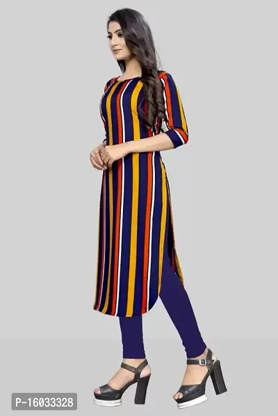 Stylish A-Line Multicoloured Printed Crepe Kurta Pack Of 3-thumb5