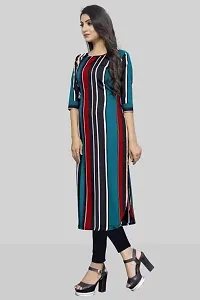 Stylish A-Line Multicoloured Printed Crepe Kurta Pack Of 3-thumb4