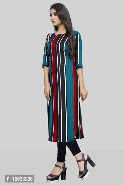 Stylish A-Line Multicoloured Printed Crepe Kurta Pack Of 3-thumb5