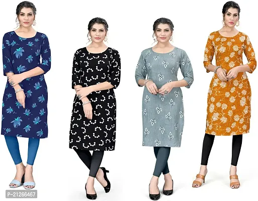 Stylish Women Crepe Casual Kurta Pack of 4-thumb0