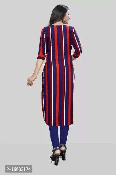 Stylish A-Line Multicoloured Striped Crepe Kurta Pack Of 3-thumb2