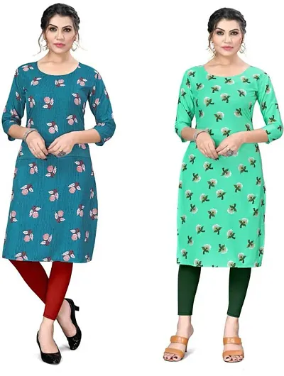 Stylish Crepe Kurta For Women Pack Of 2