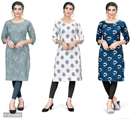 Reliable Crepe Printed Kurta For Women- Pack Of 3-thumb0