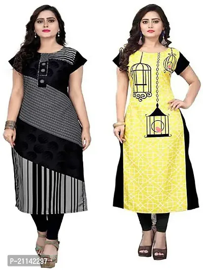 Stylish Women Crepe Casual Kurta Pack of 2-thumb0