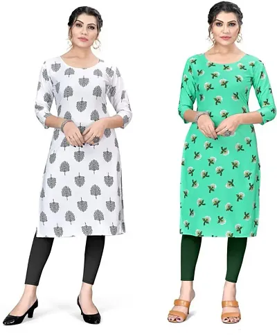 Stylish Crepe Kurta For Women Pack Of 2