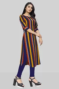 Stylish Straight Multicoloured Striped Crepe Kurta Pack Of 3-thumb3