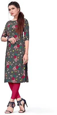 Stylish A-Line Multicoloured Printed Crepe Kurta Pack Of 3-thumb2