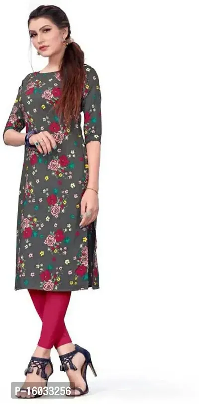 Stylish A-Line Multicoloured Printed Crepe Kurta Pack Of 3-thumb3