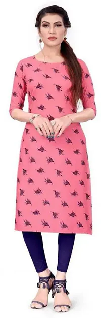 Womens Printed Crepe Straight Kurti