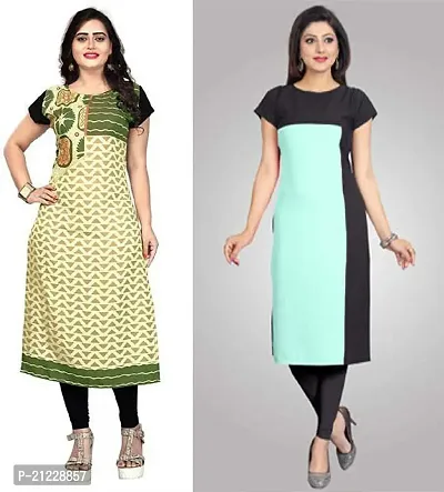 Stylish Fancy Designer Crepe Kurta For Women Pack Of 2-thumb0