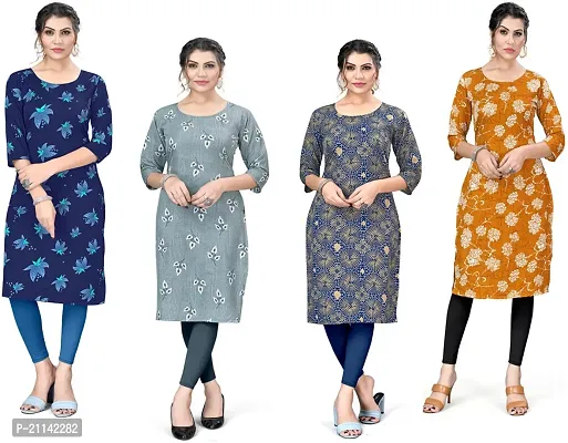 Stylish Women Crepe Casual Kurta Pack of 4-thumb0