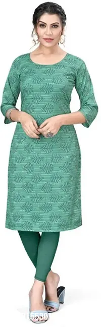 Stylish A-Line Multicoloured Printed Crepe Kurta-thumb0