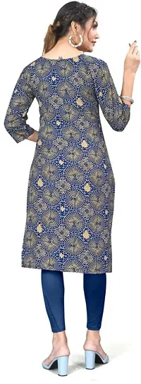 Stylish A-Line Multicoloured Printed Crepe Kurta Combo Of 2-thumb1