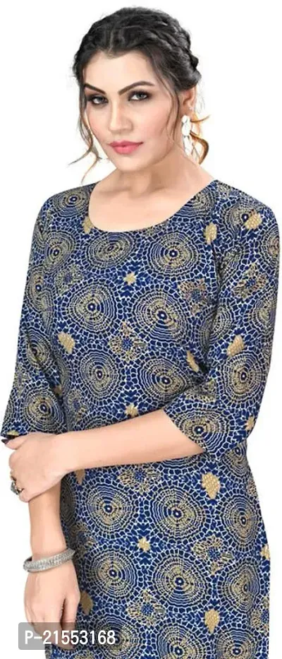 Stylish A-Line Multicoloured Printed Crepe Kurta-thumb4