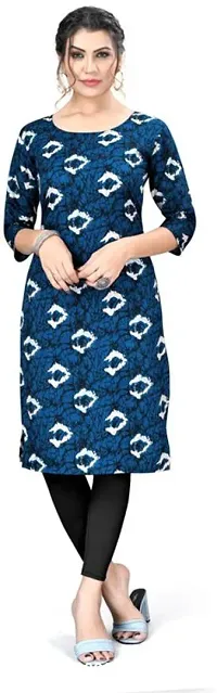 Stylish Printed Crepe Kurta For Women-thumb0