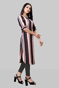 Stylish Straight Multicoloured Striped Crepe Kurta Pack Of 3-thumb2