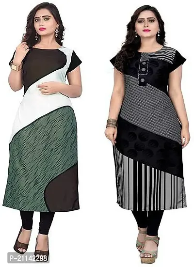 Stylish Women Crepe Casual Kurta Pack of 2