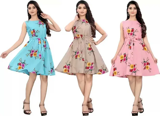 Fancy Crepe Kurtas For Women Pack Of 3