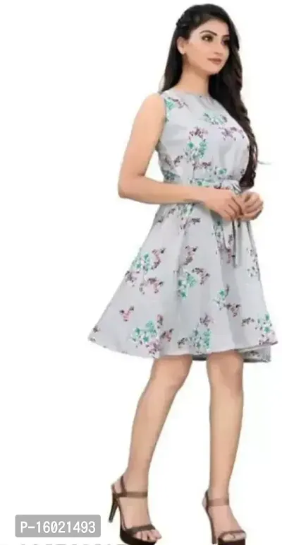 Stylish Crepe Printed Dress For Women-thumb3