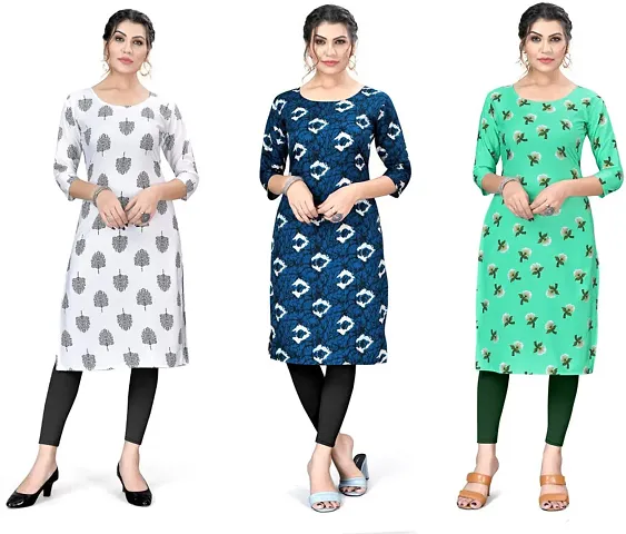 Reliable Crepe Kurta For Women- Pack Of 3