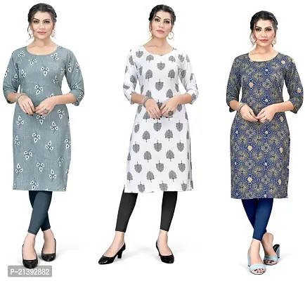 Reliable Crepe Printed Kurta For Women- Pack Of 3-thumb0